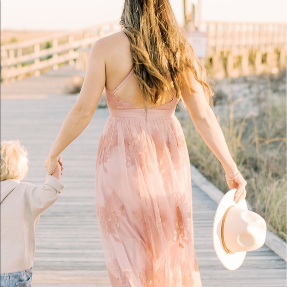 Pink Lace Maxi Dress - Picture 5 of 6